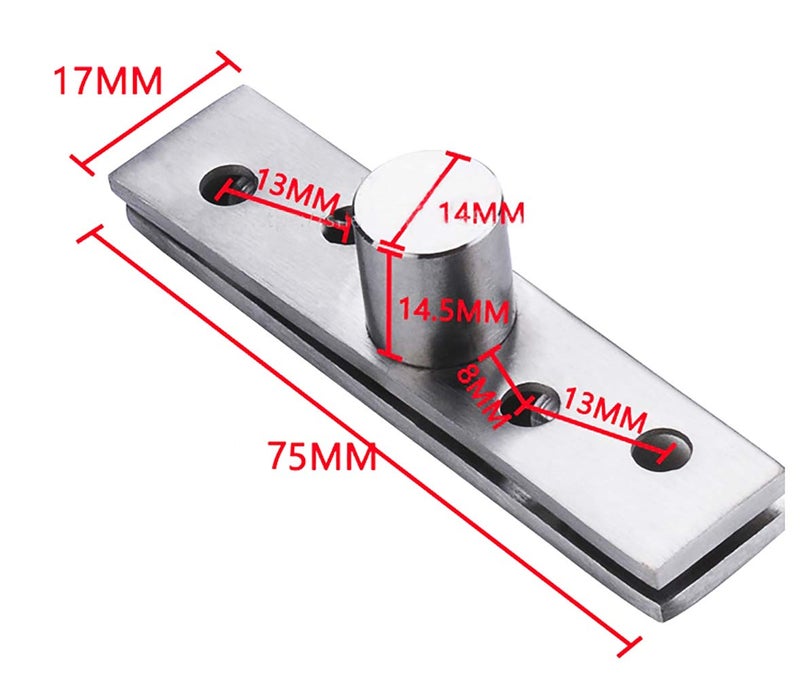 Tiberham 360 Degree Door Pivot Hinge, Tiberham 2Pcs Stainless Steel Rotation Hidden Door Centre Shaft Pivot Hinges, Heavy Duty Concealed Rotating Door Hinge with Fixing Screws (3 x 0.7 Inches) - Image 2